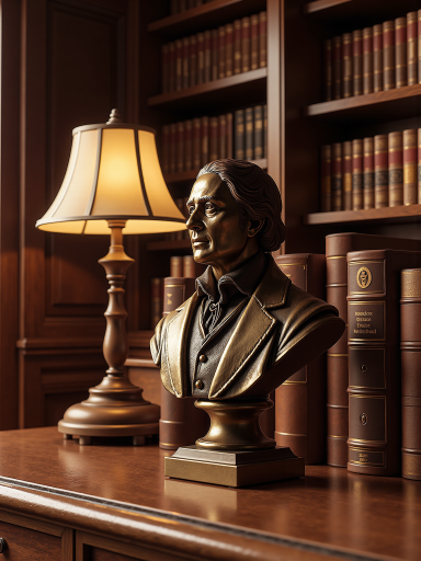 四十岁左右中年男性头像，穿深色传统服装，背景为古典书房，柔和灯光，传统装饰元素